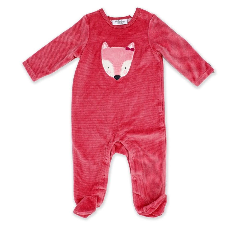NWT - Sterling Baby Pink Velour Fox Newborn Sleeper